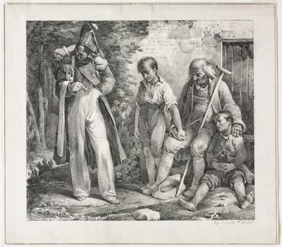 1819年、施しを乞う。 作： Nicolas Toussaint Charlet