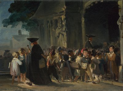 1817年から1845年の間に教会の戸口にいる子供たち 作： Nicolas Toussaint Charlet