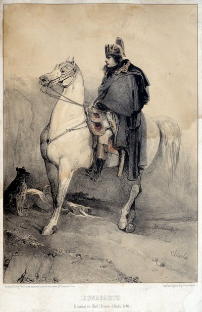 ナポレオン1世ボナパルト（1769-1821）の騎馬像 イタリア軍の総司令官 作： Nicolas Toussaint Charlet