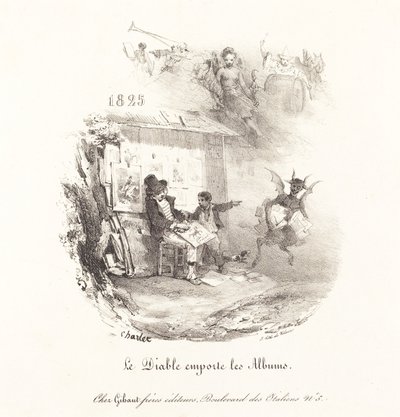 Le Diable emporte les Albums (リトグラフ アルバムを持って悪魔が逃げる) 作： Nicolas Toussaint Charlet