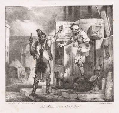 Charletによるリトグラフのスケッチ: 色の前にフォーム 作： Nicolas Toussaint Charlet