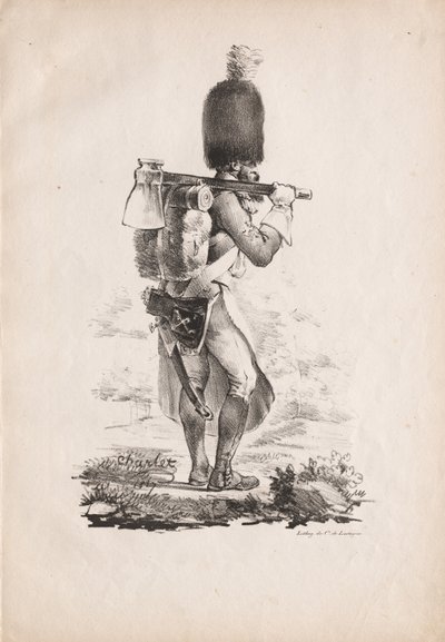 ミリタリーコスチューム：歩兵サッパー、1817-1818。 作： Nicolas Toussaint Charlet