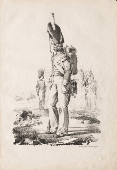 ミリタリーコスチューム：歩兵サージェント、1817-18。 作： Nicolas Toussaint Charlet