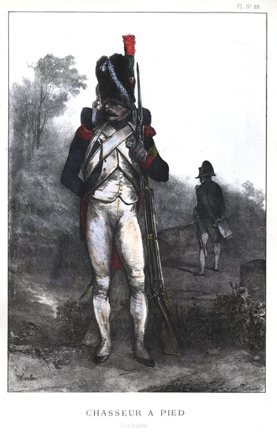ナポレオン戦争、フランス軍、正装した足元の皇帝衛兵、1845年 作： Nicolas Toussaint Charlet