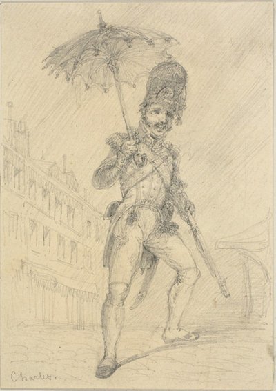 日傘をさす兵士 作： Nicolas Toussaint Charlet