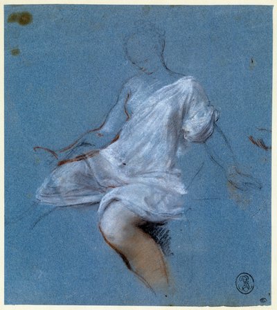身体上のドレープの研究 ニコラ・ヴルーゲルス（1668-1737）によるドローイング 18世紀 パリ、ルーヴル美術館 作： Nicolas Vleughels