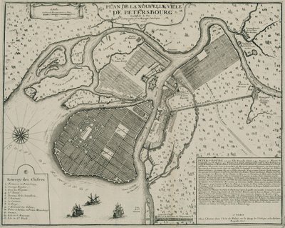 ピーターズバーグの地図、1717年 作： Nicolas de Fer