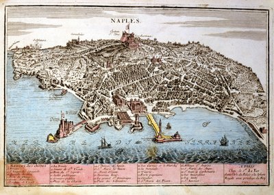 ナポリの街の地図です。ルフェルの地図 作： Nicolas de Fer