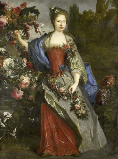 マリー・ルイーズ・エリザベート・ドルレアン（1695-1719）、フローラとしてのベリー公爵夫人によると、女性の肖像 作： Nicolas de Largillière (school of)