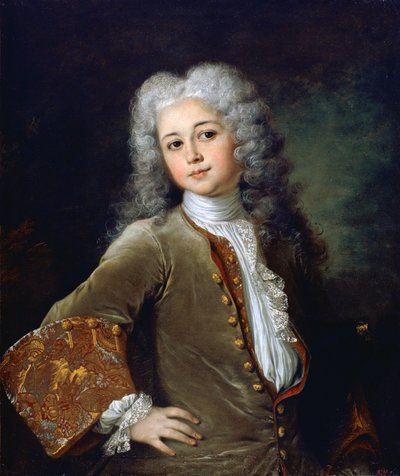 かつらを持つ若い男の肖像 作： Nicolas de Largillière