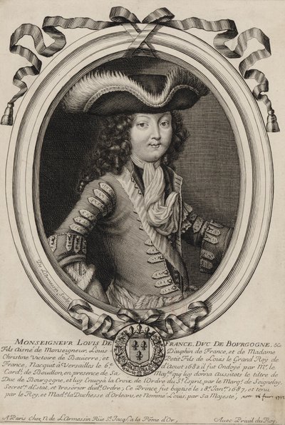 ブルゴーニュ公ルイの刻まれた肖像画（1682-1712） 作： Nicolas de Larmessin