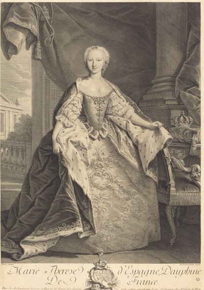 スペインのマリー・テレーズ、フランスのドフィネ 作： Nicolas de Larmessin IV after Jean Baptiste Van Loo