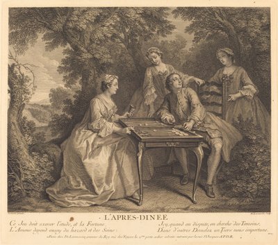 夕食後 作： Nicolas de Larmessin IV after Nicolas Lancret