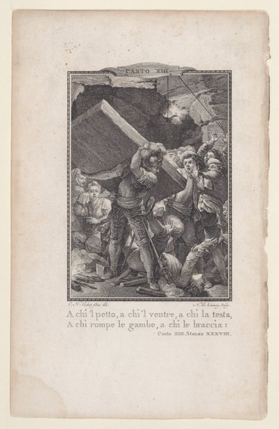 Canto 13, Stanza 38, from Orlando Furioso, 1772-74., 1772-74. 作： Nicolas de Launay