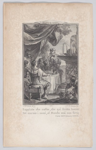 Canto 26, Stanza 39, from Orlando Furioso, 1774., 1774. 作： Nicolas de Launay