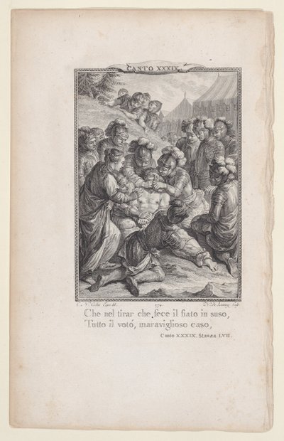 Canto 39, Stanza 57, from Orlando Furioso, 1774., 1774. 作： Nicolas de Launay