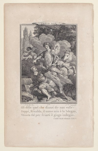 Canto 42, Stanza 64, from Orlando Furioso, 1774., 1774. 作： Nicolas de Launay