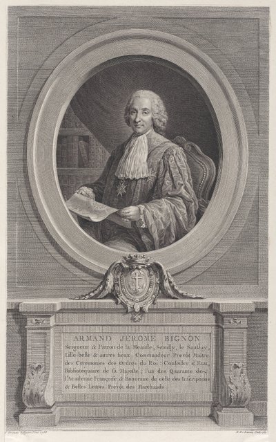 アルマン＝ジェローム・ビニョンの肖像、1769年、1769年。 作： Nicolas de Launay