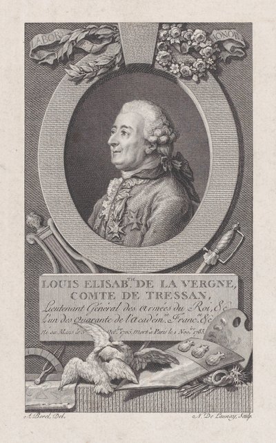 ルイ・エリザベス・ド・ラ・ベルニュの肖像、コント・ド・トレサン、1783-92.、1783-92。 作： Nicolas de Launay