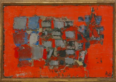 赤い背景の構図 作： Nicolas de Staël