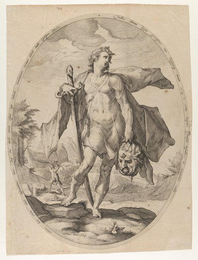 旧約聖書の英雄とヒロインのダビデ、ca。 1597 年。 1597年。 作： Nicolaus Braeu