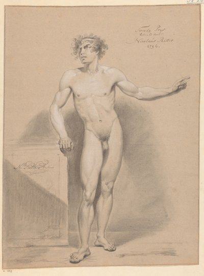 男性立裸体 正面から見た (2等賞 1796) 作： Nicolaus Ritter jr.