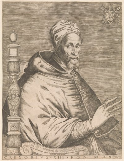 教皇グレゴリウス 14 世の肖像、着席 グレゴリー13世ポン。 最大 (アイテムのタイトル) 作： Nicolaus van Aelst (attributed to)