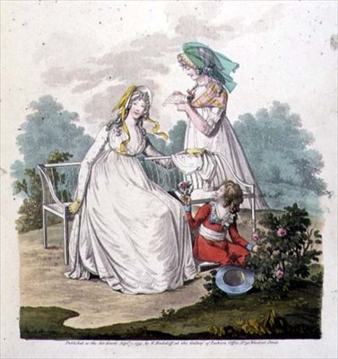 ブリーチとクリノリン・ドレスを着た少年 N.ハイデロフの「ファッション・ギャラリー」より 1795年9月（カラー・エングレーヴィング） 作： Nicolaus von Heideloff