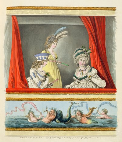 ニコラウスハイデロフの「ファッションのギャラリー」第2巻、1796年6月のオペラドレス（印刷） 作： Nicolaus von Heideloff