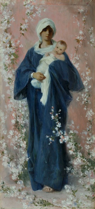 春の聖母（油彩・板） 作： Nicolo Barabino