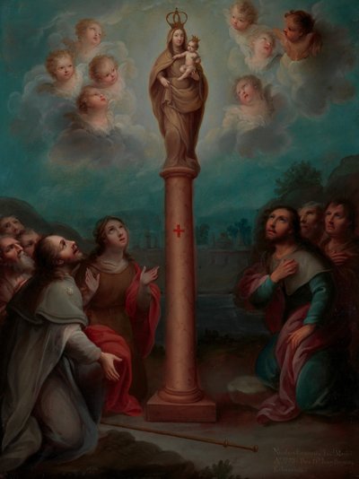 エルピラールの聖母の聖ヤコブへの亡霊、1773年。 作： Nicolás Enríquez
