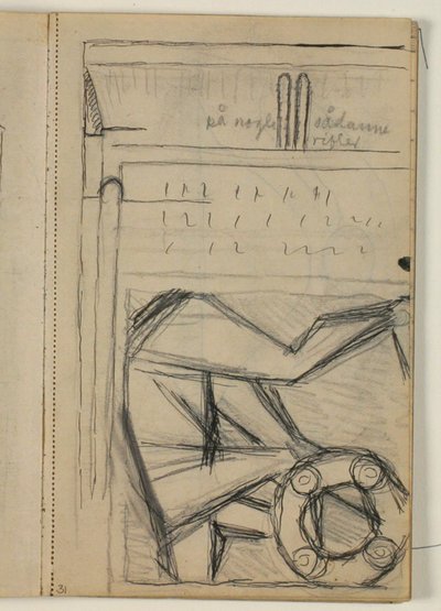 ポール・S・クリスチャンセンの墓石、メモの下書き 作： Niels Larsen Stevns