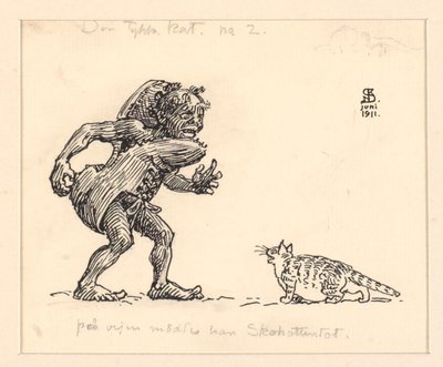 太った猫のイラスト 作： Niels Skovgaard