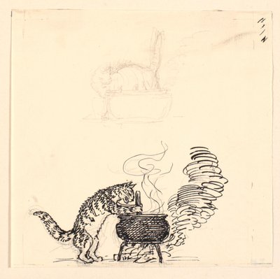 「太った猫」のイラストとスケッチ 作： Niels Skovgaard