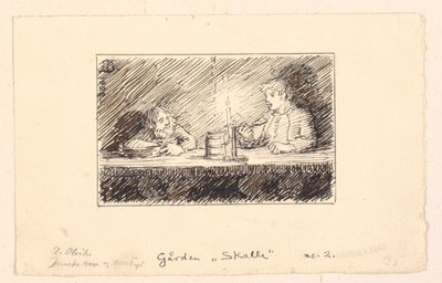 Strandwarslet と教会のホルターのイラスト 作： Niels Skovgaard