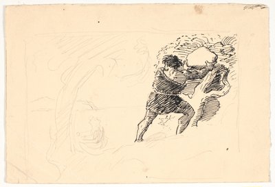 ポリュペーモスがオデュッセウスの船に投石 作： Niels Skovgaard