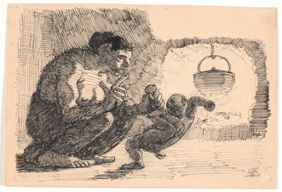 トロール・ファインドの妻は子供のことを黙っている 作： Niels Skovgaard