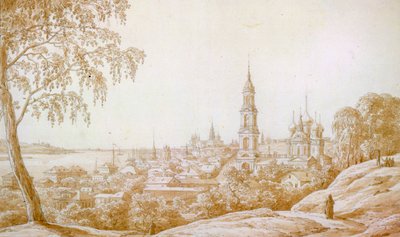 ロシア、コストロマの眺め、1838年。 作： Nikandor Grigorievich Chernetsov