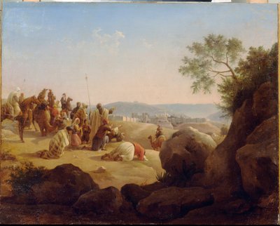 Les pelerins devant エルサレム (イスラエル)。 Painture de Nikanor Grigorievich Chernetsoff (チェルネツィーで チェルネツィーで チェルネツィーで チェルネツィーで 作： Nikanor Grigorievich Tschernezoff