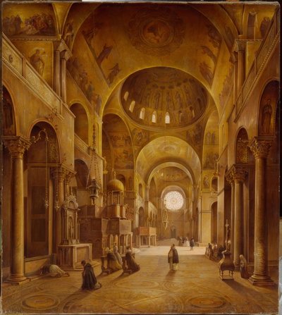 ヴェネツィアのサンマルコ寺院の内部ビュー 作： Nikanor Grigorjewitsch Tschernezow