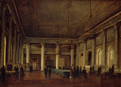 1825年、芸術奨励協会の会議中のドミトリー・ナリシュキンの家の内観 作： Nikanor Grigoryevich Chernetsov