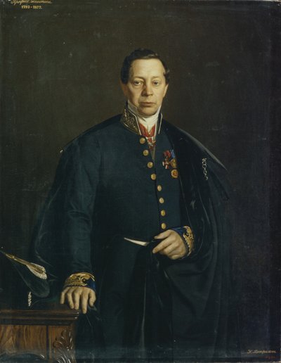 芸術家ピョートル・ベイシンの肖像 1794-1881, 1857 作： Nikanor Leontievich Tiutriumov