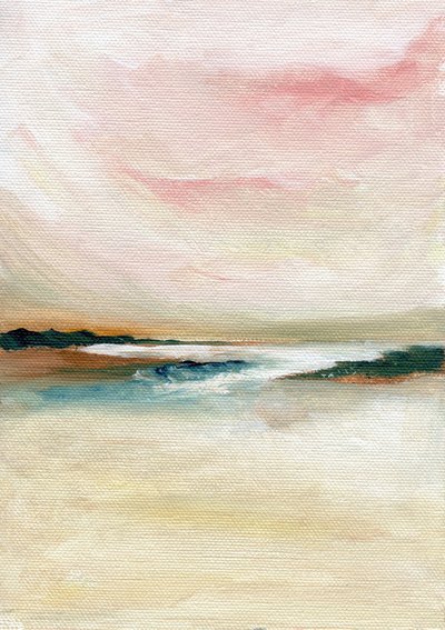 抽象的なパステル調の海景画 作： 