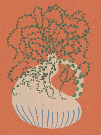 緑のつる性植物 作： 
