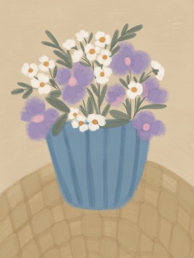 柔らかな紫色の花 作： 