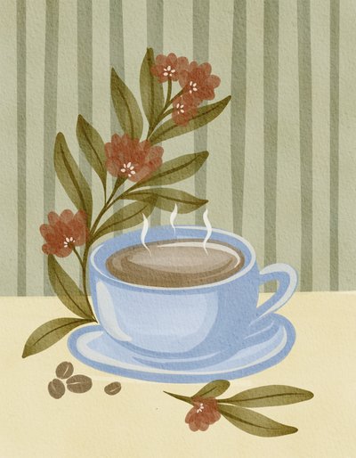 コーヒーのブルームを蒸らす 作： 