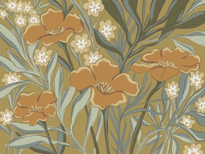 スタイリッシュなオレンジの花 作： 