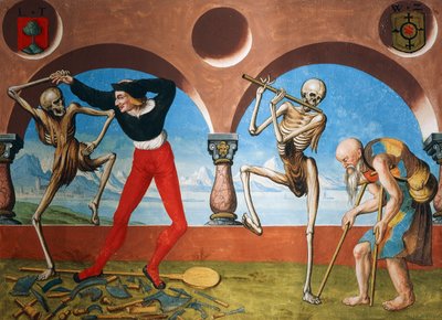 アルブレヒト・カウフの「死の舞踏」サイクルより「死、職人、乞食 作： Niklaus Manuel