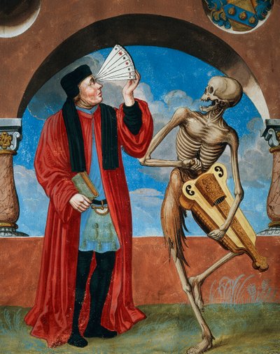 アルブレヒト・カウフの「死の舞踏」サイクルより、死、カノン弁護士、占星術師 作： Niklaus Manuel