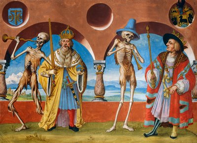 アルブレヒト・カウフの「死の舞踏」サイクルより、死、皇帝、王 作： Niklaus Manuel